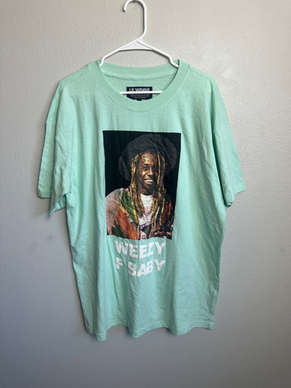 lil Wayne rapper Mint Green 'Weezy F Baby' Graphic T-Shirt